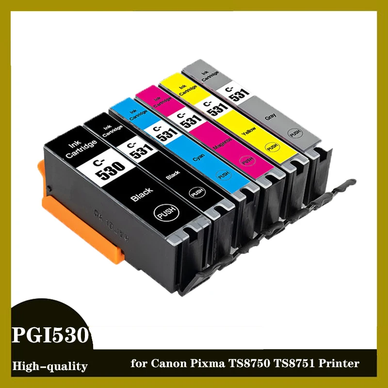 

PGI530 XL Compatible for Canon CLI 531 PGI 530 PGI-530 CLI-531 Ink Cartridge Ink Cartridge for Canon Pixma TS8750 TS8751 Printer