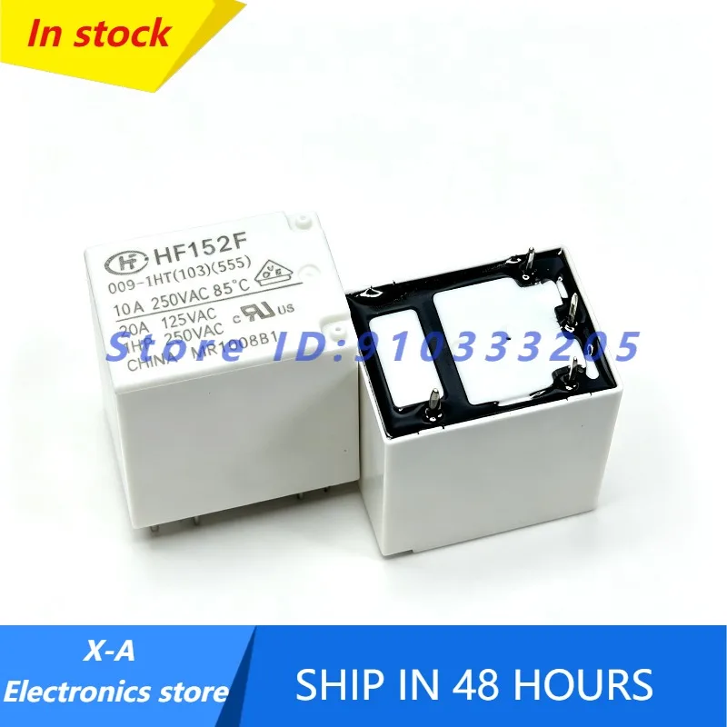 HF152F 009-1HT Power Relay 9VDC 4Pin 10A 250VAC PCB Mount Electronic Relay