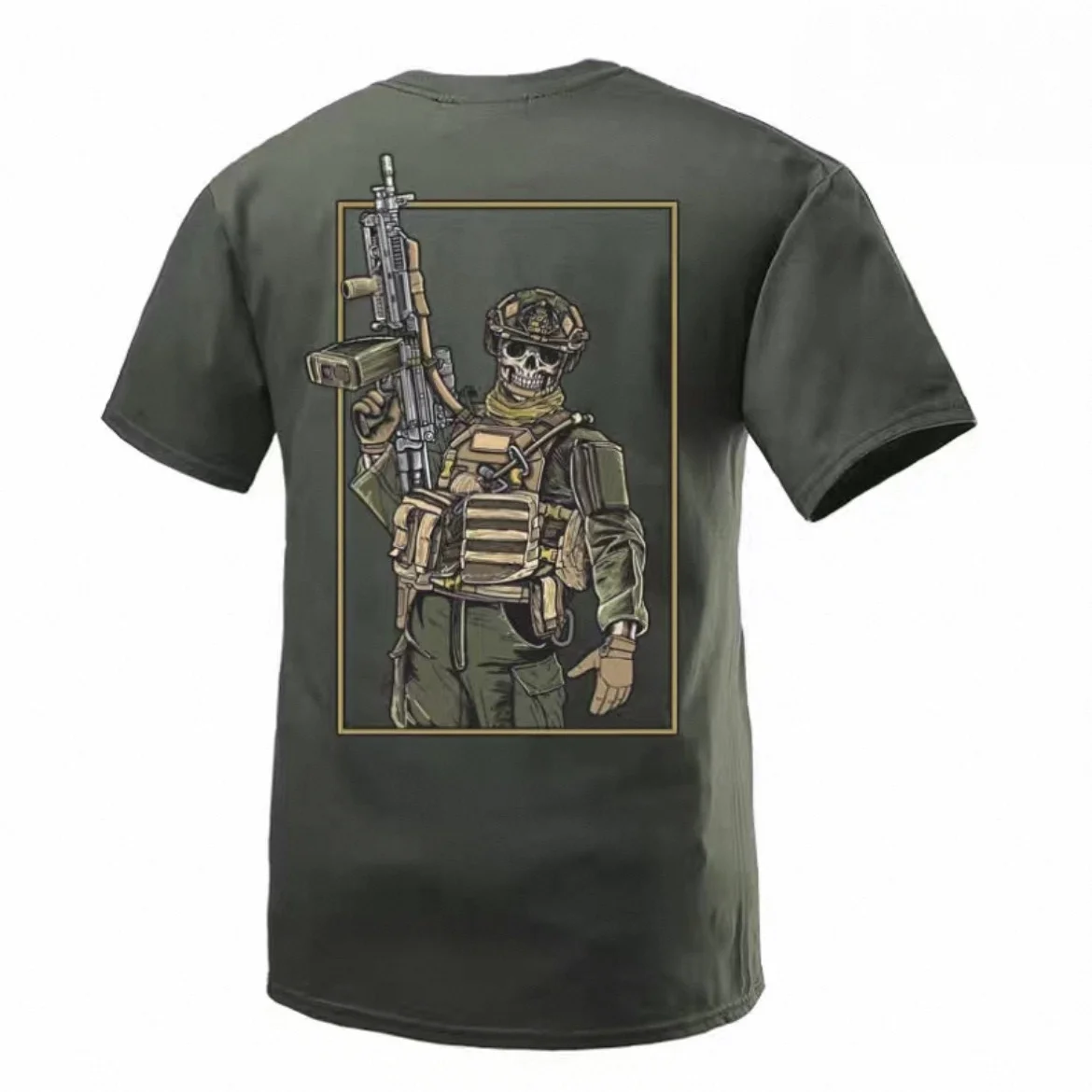2026 Tough Guy Club Men's Military-themed Summer New Pure Cotton Printed T-shirt Round-neck Short-sleeved Tactical Military Fan view 5