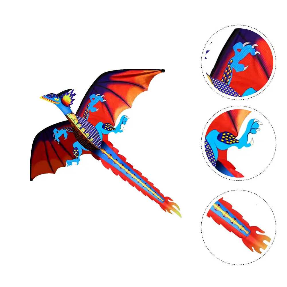 

3D Dinosaur Tail Kids Outdoor Toys Long Tail Kite Bright Colors Foldable Outdoor Kite Toy Reusable Gifts
