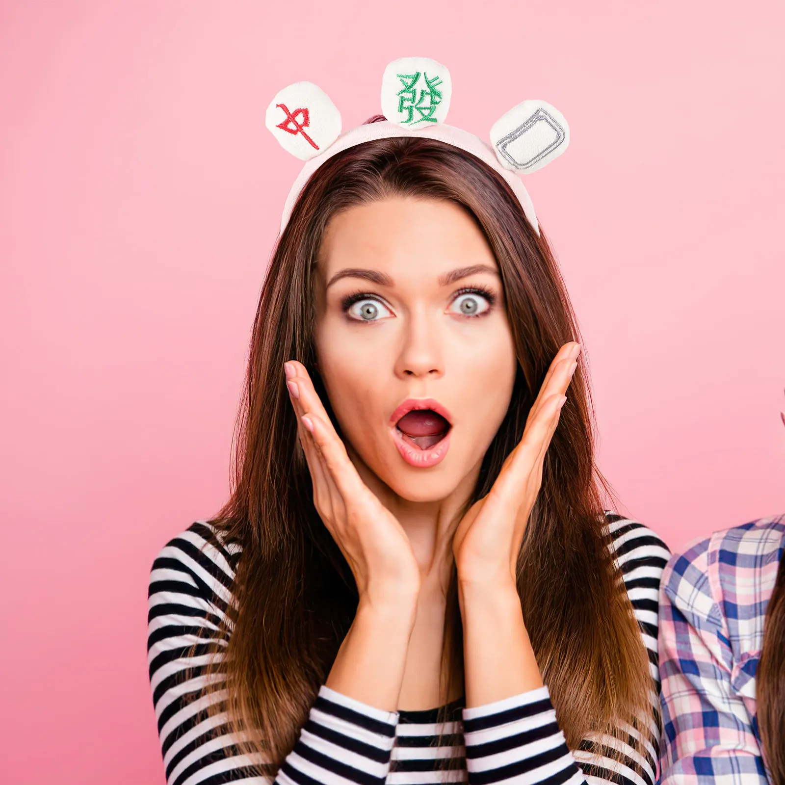 

2Pcs Creative Mahjong Hair Headband Face Wash Makeup Spa Headbands Hair Accessories Girls Women Lovely Hairbands