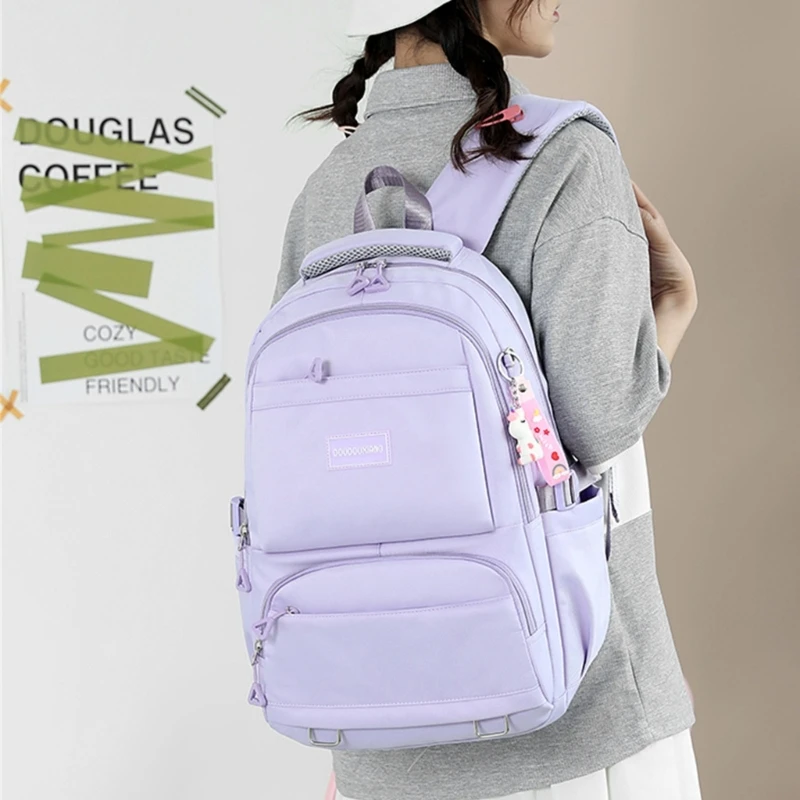 Mochila escolar adolescente meninos meninas capacidade bolsa para laptop mochila nylon