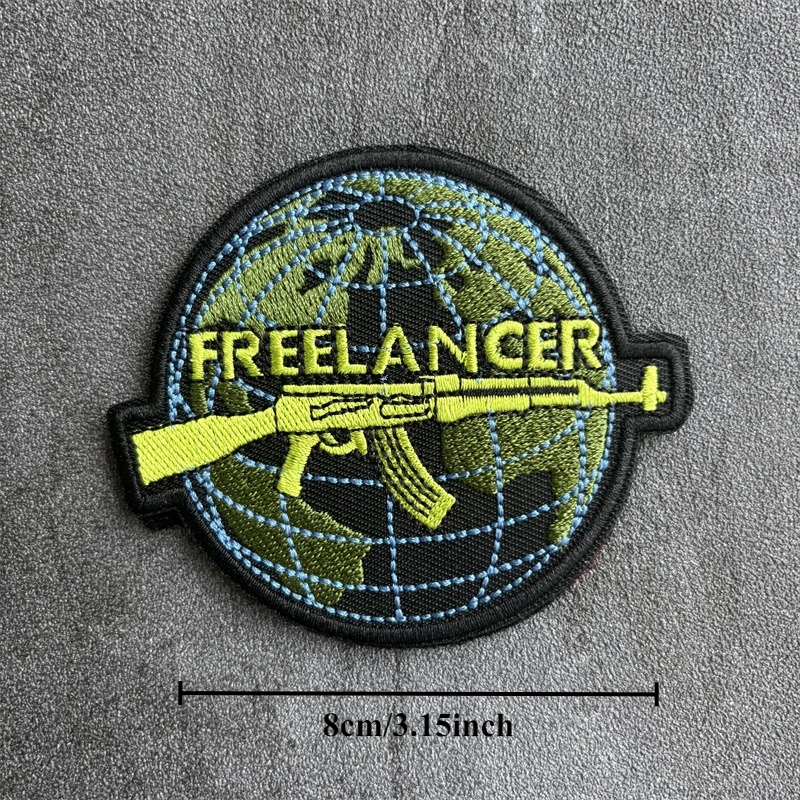 Freelancer شارة مطرّزة التكتيكية بندقية المعنويات شارة هوك حلقة بقع عسكرية على ظهره ملصقات للملابس #5