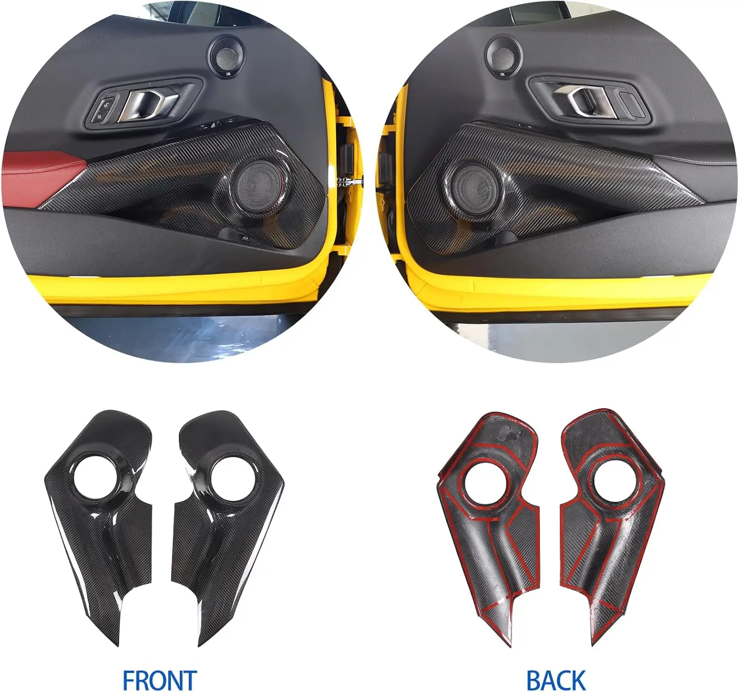 

Dry Carbon Fiber Car Interior Door Audio Speaker Panel Cover For Toyota GR Supra A90 MK5 2019-2025 Trim Decorative Accessories
