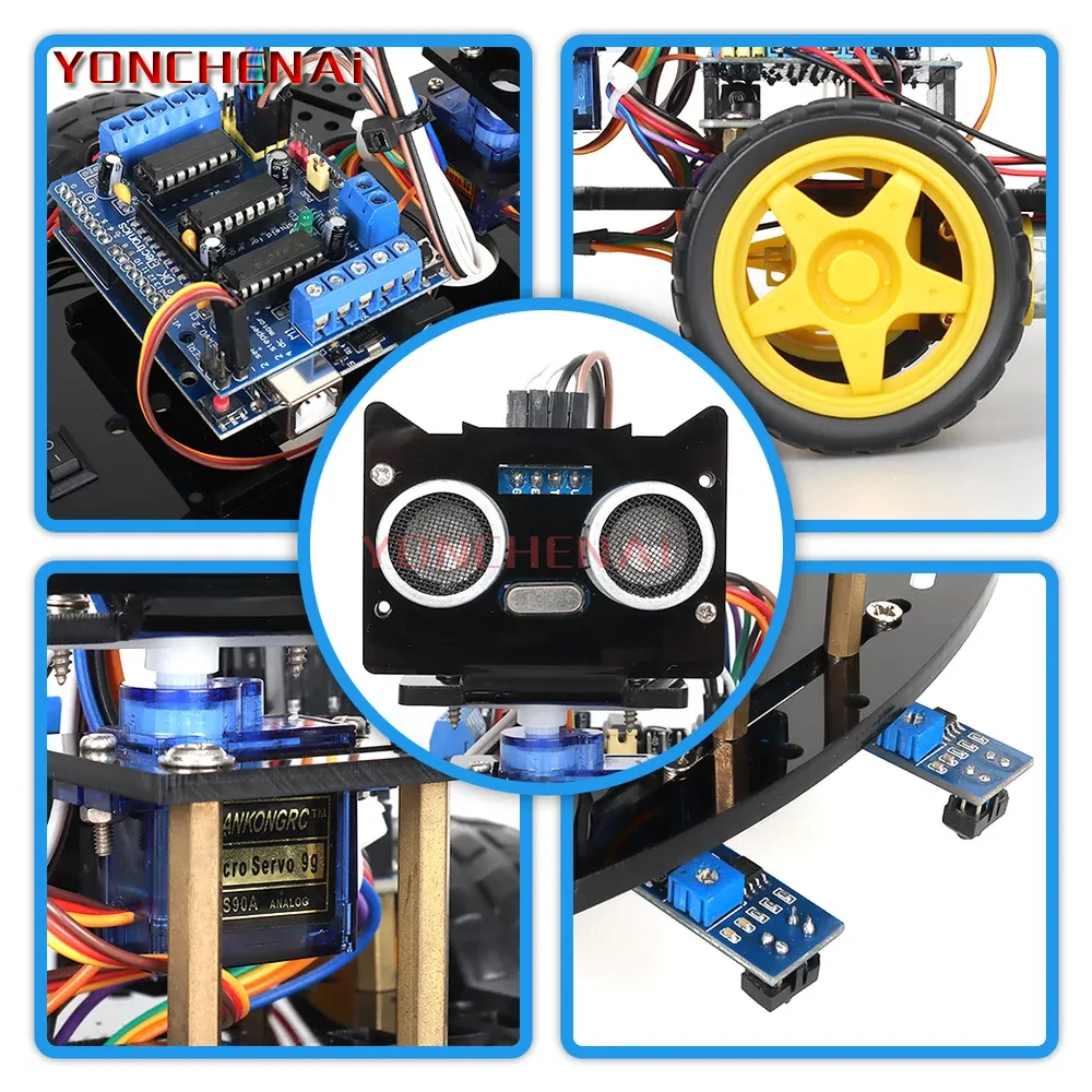 Factory 2WD Robot Kit C/C++ Programming Project DIY Obstacle Avoidance Line Tracking Smart Robot Car Kit Robotics Starter Kit