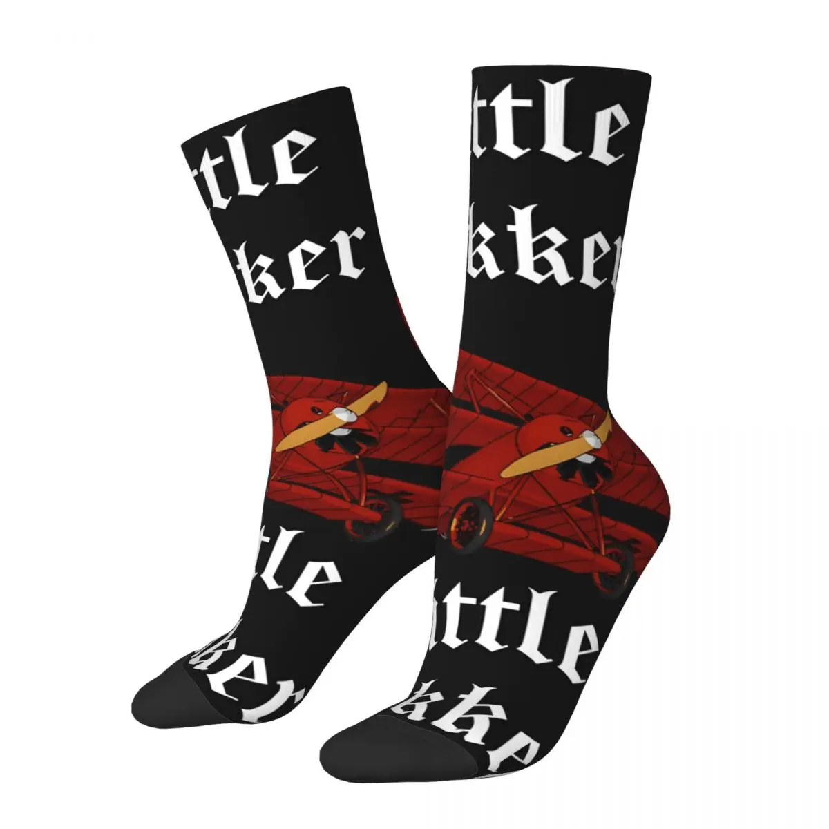 Happy Funny Little Fokker Sticker Men's Socks Retro Harajuku W-War Thunder Game Street Style Novelty Pattern Crew Crazy Sock