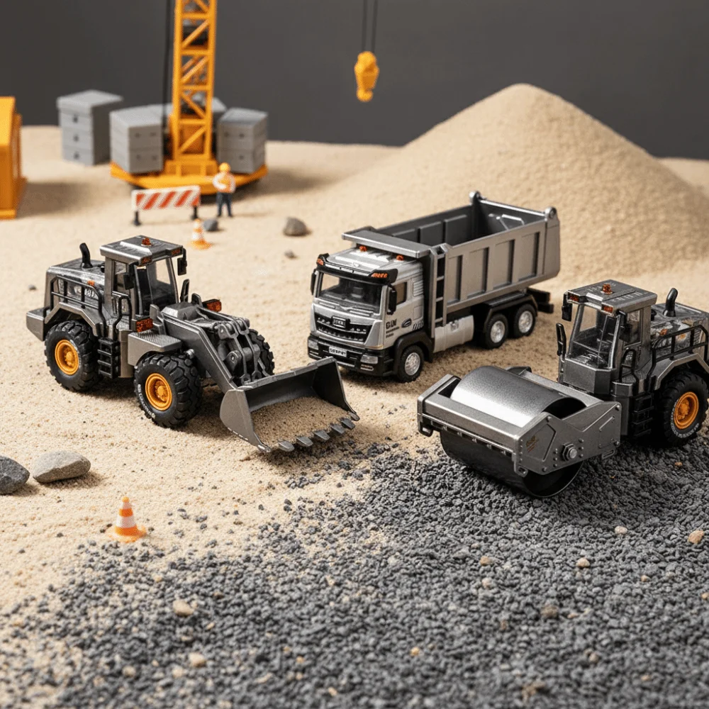 Alloy Plastic Bulldozer Diecast Model Diecast Collection Vehicle Model Excavator Diecast Model Pull Back Construction Truck Toys