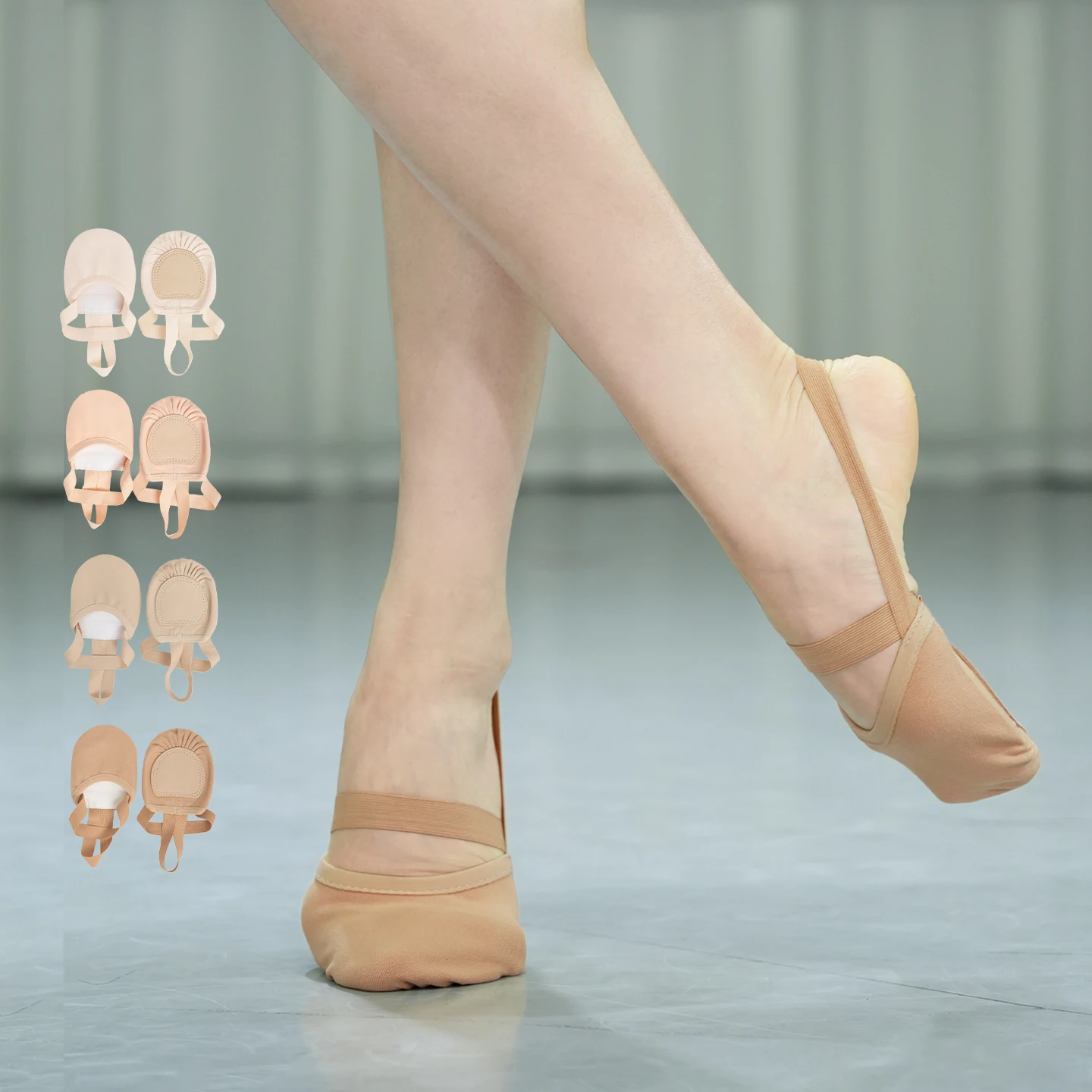 Zapatillas de Gimnasia Rítmica para Niñas y Mujeres, Zapatillas de Ballet Elásticas, Zapatillas Planas Beige, Zapatillas de Danza para Niños, Zapatillas de Danza del Vientre
