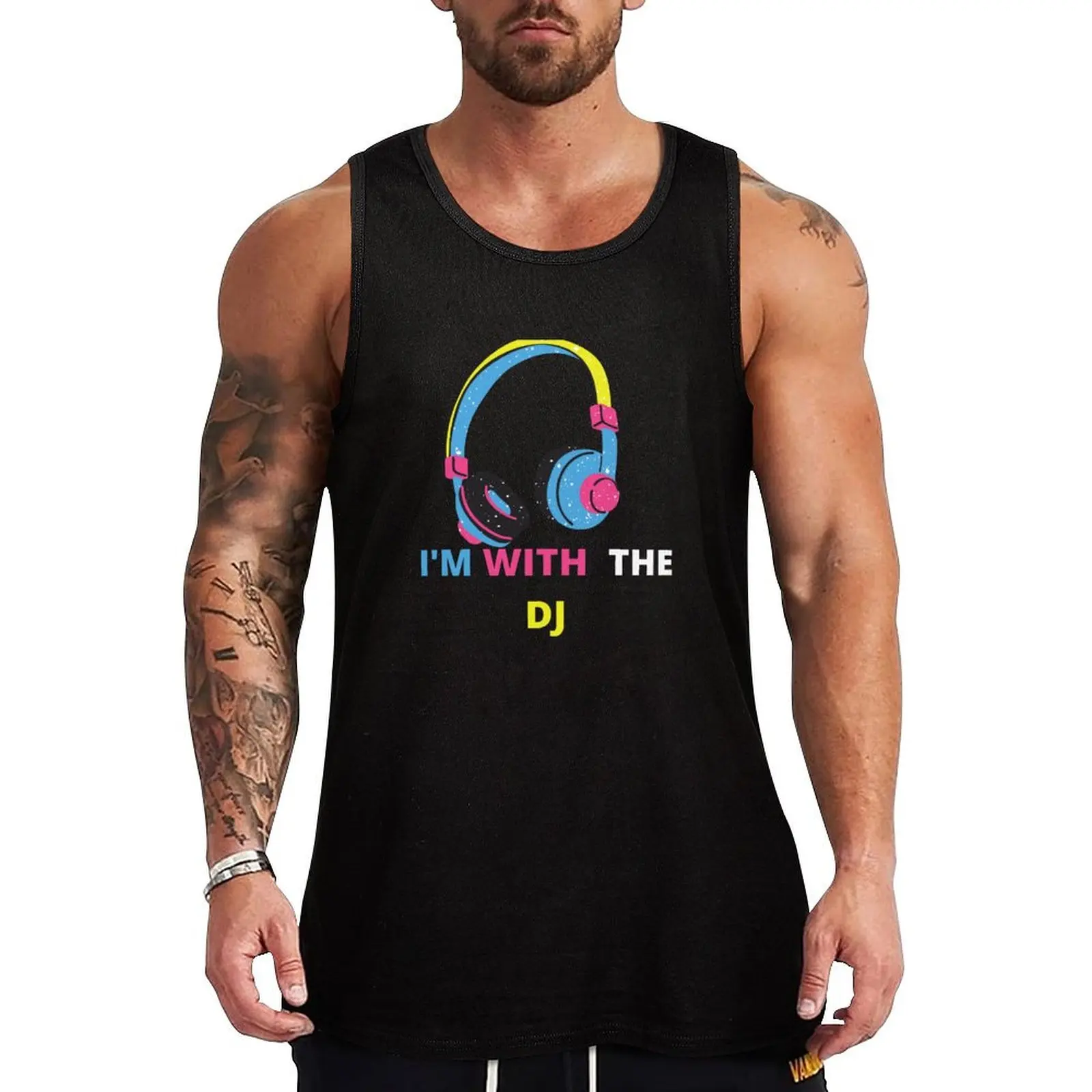 

I'm With The DJ,Funny Gift For Dj,Music Tank Top summer Vest male clothes for men summer
