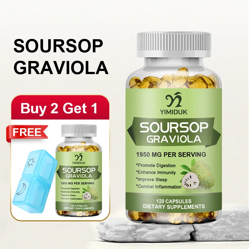 Suplemento de Guanábana (Graviola), con Multivitaminas, Apoya el Sistema Respiratorio, la Función Inmunológica, Promueve la Digestión y la Salud Celular