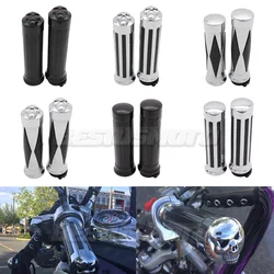 Custom Motocicleta Hand Grips, 7 em, 8 em, 22mm & 1 em, 25mm, Harley, Honda, Kawasaki, Suzuki, Yamaha, motos, Cruiser, Chopper