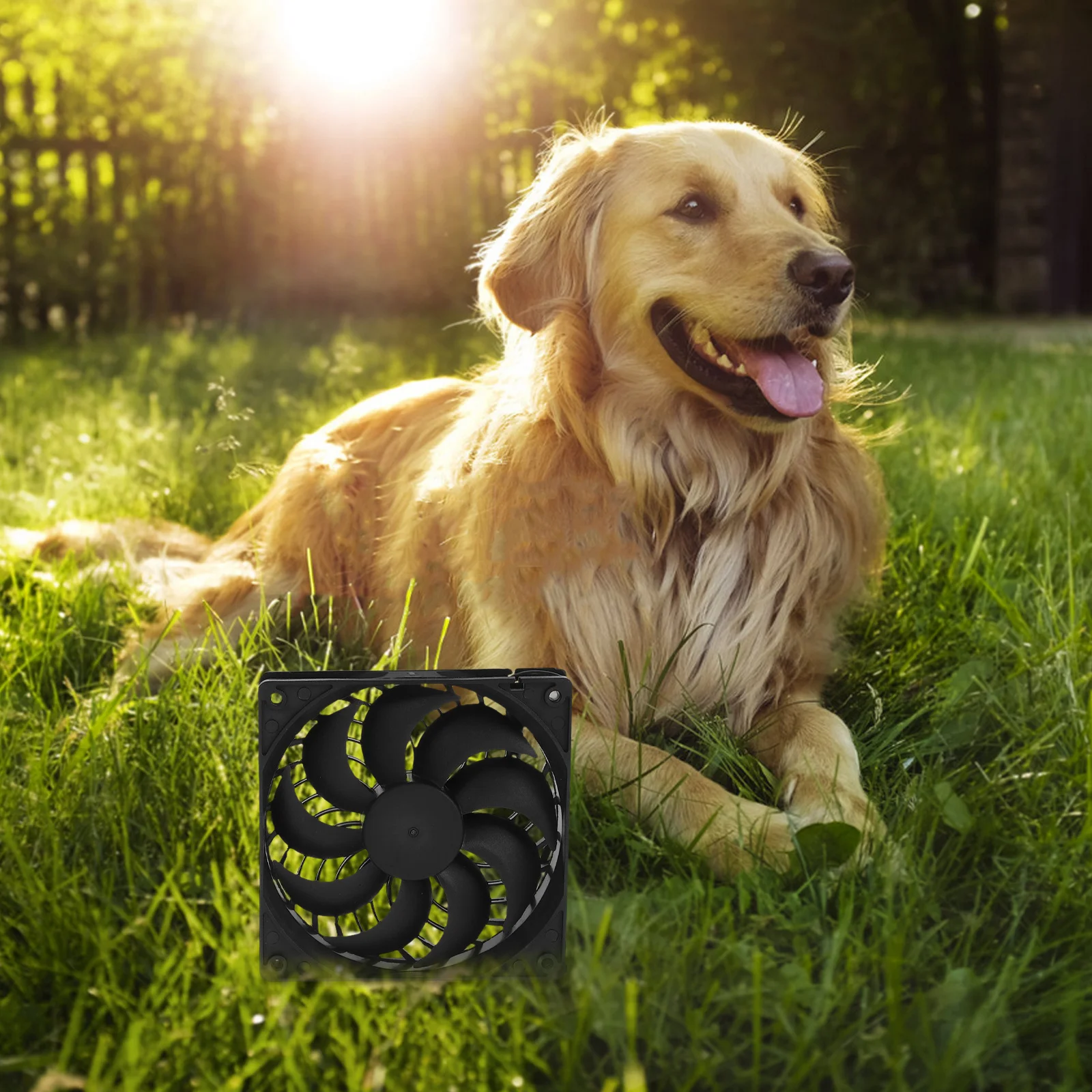 

1Set Solar Panels Cooling Fan High Efficiency Wind Speed for Pet Chicken Dog Ventilation System Energy Saving