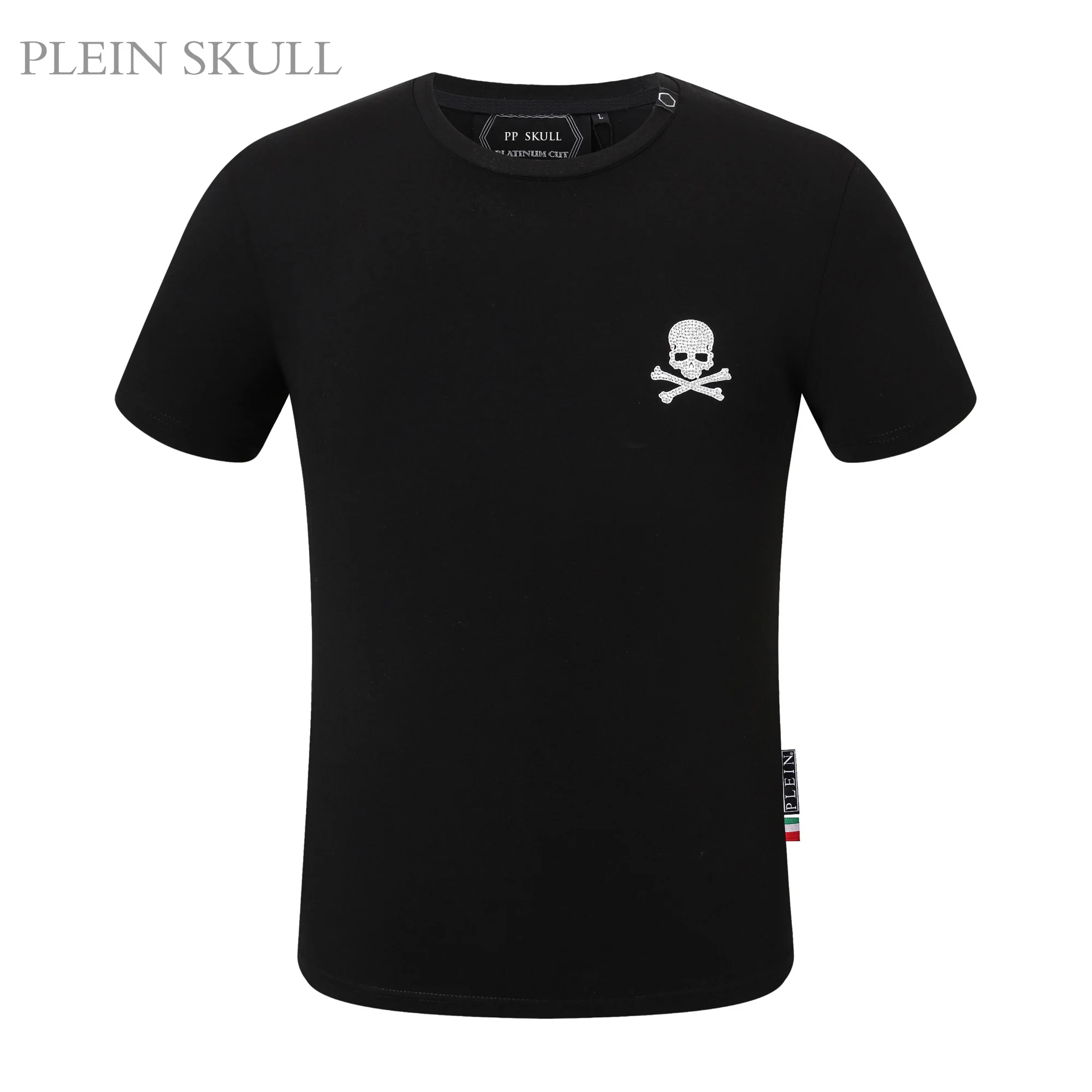 

Мужская дышащая футболка PLEIN SKULL с принтом черепа, классическая летняя повседневная футболка с коротким рукавом для мужчин и женщин, уличный спортивный топ