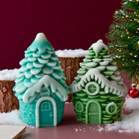 DIY Christmas Candle Pinecone Snow House Silicone Mold Handmade Aroma Plaster Resin Form Mould Soy Wax Candle Making Supplies