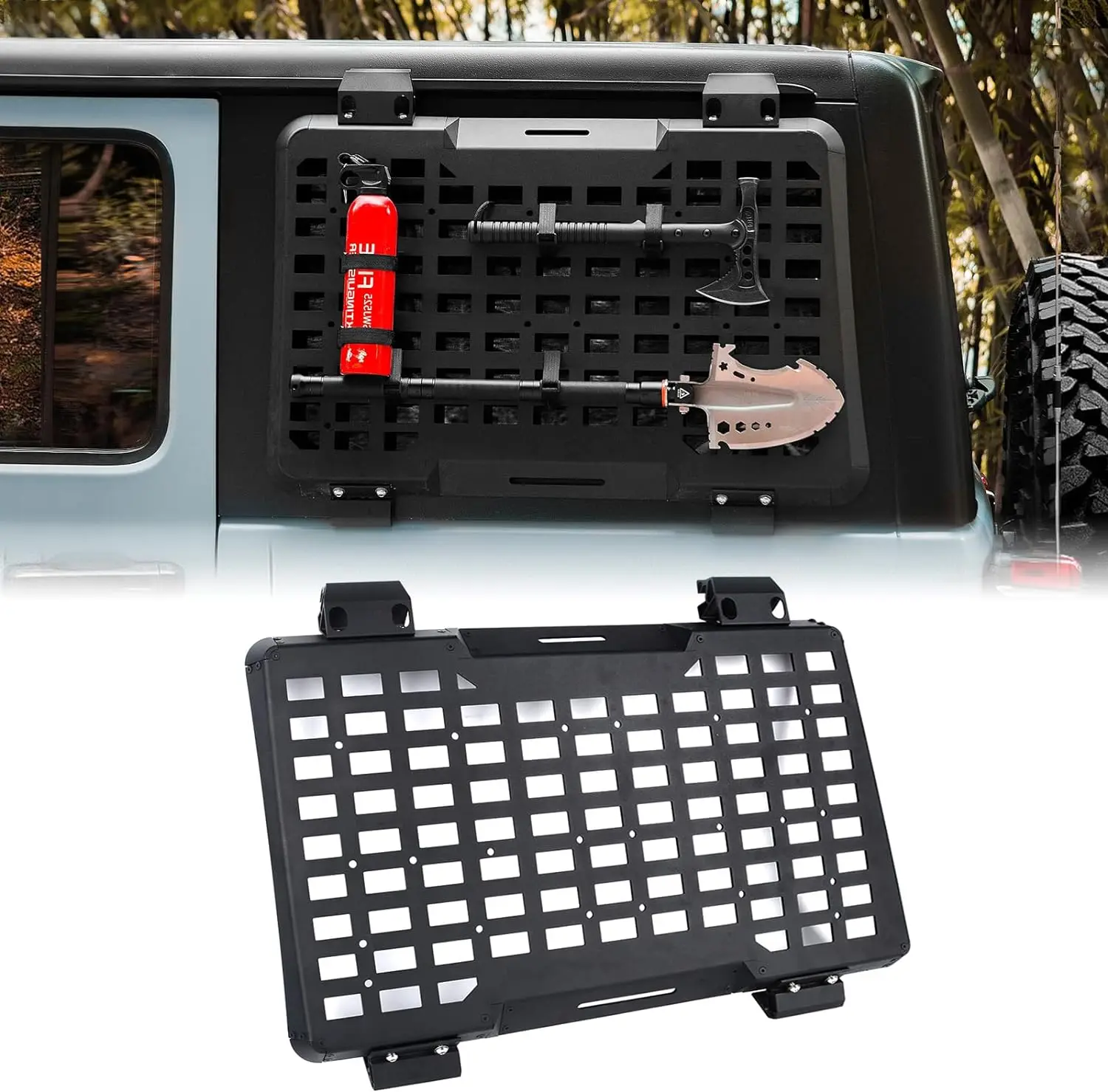 

Rear Left Side Window Molle Panel Modular Storage Panel System Armor Protective Decoration For 2018-2024 Jeep Wrangler JL 4-Door