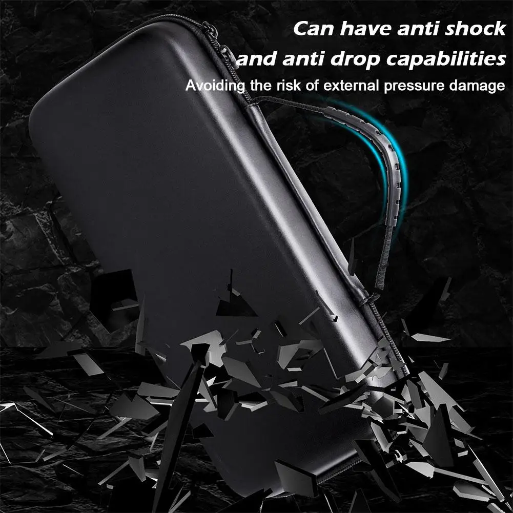 For AYN Odin 2 Portable Black Carry Case Shock-absorbing Waterproof Anti-Scratch EVA Dermatoglyph Game Console Storage Bag