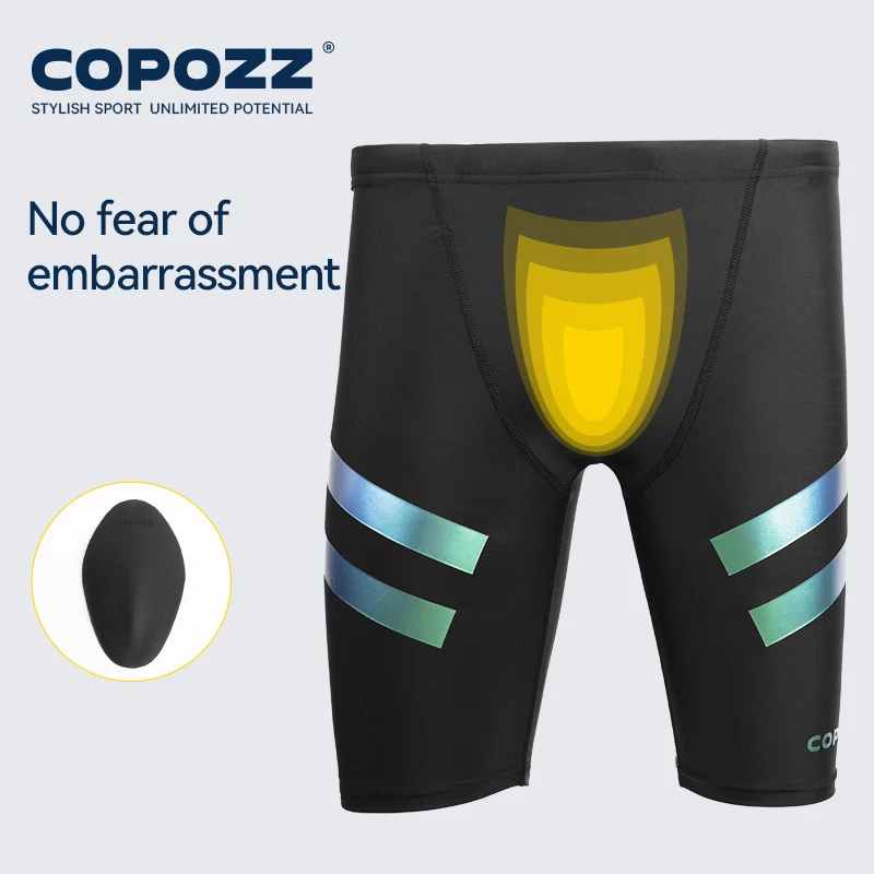 COPOZZ Men\'s Swimming Trunks Swimming Shorts Competition Training Sports Swimwear Breathable Quick Drying Swimsuit Beach Pants