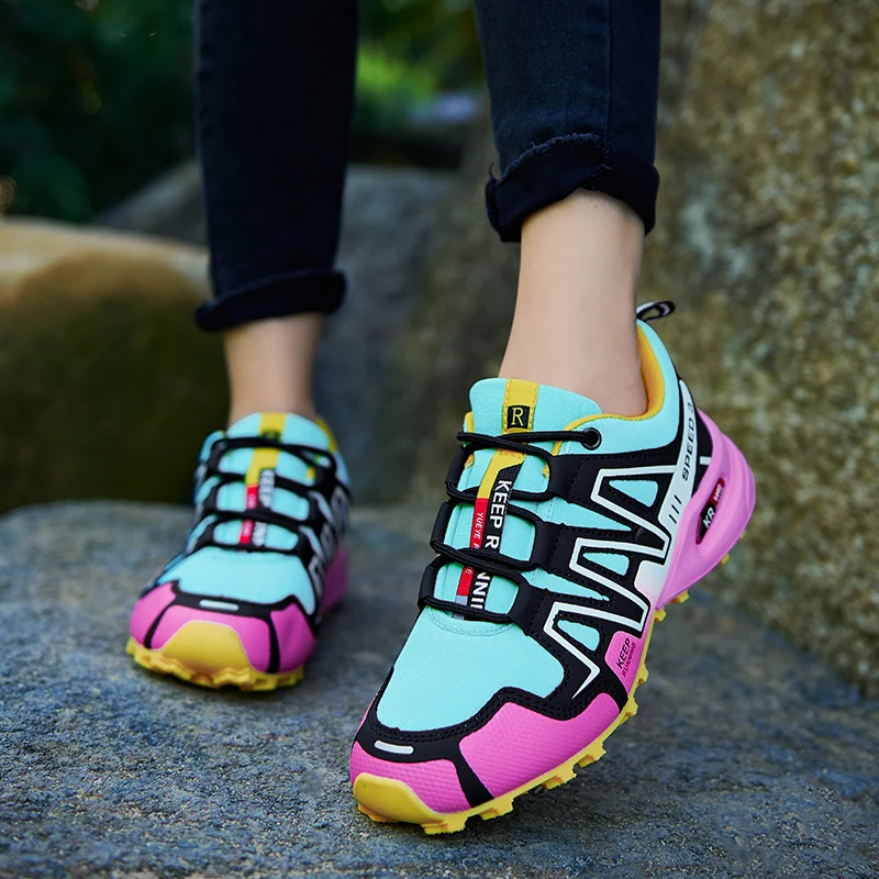 Large size breathable hiking shoes women 2024 new walking shoes anti-slip wear cushioned light all-match outdoor sports shoes