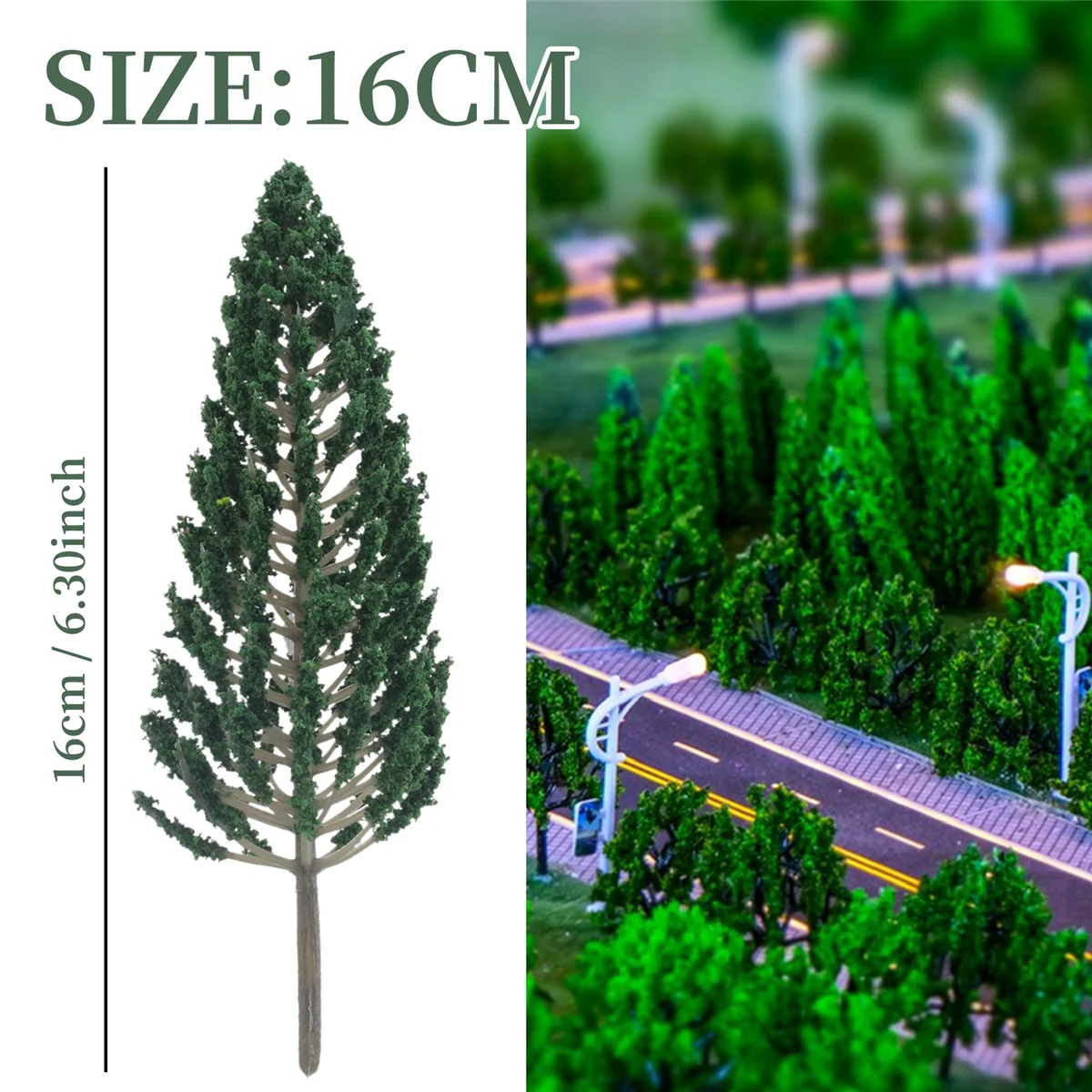 NN89R 10개 소나무 1:25 모형 기차 철도 건물 녹색 모형 나무 O G 스케일 1/25 철도 레이아웃 디오라마 풍경용