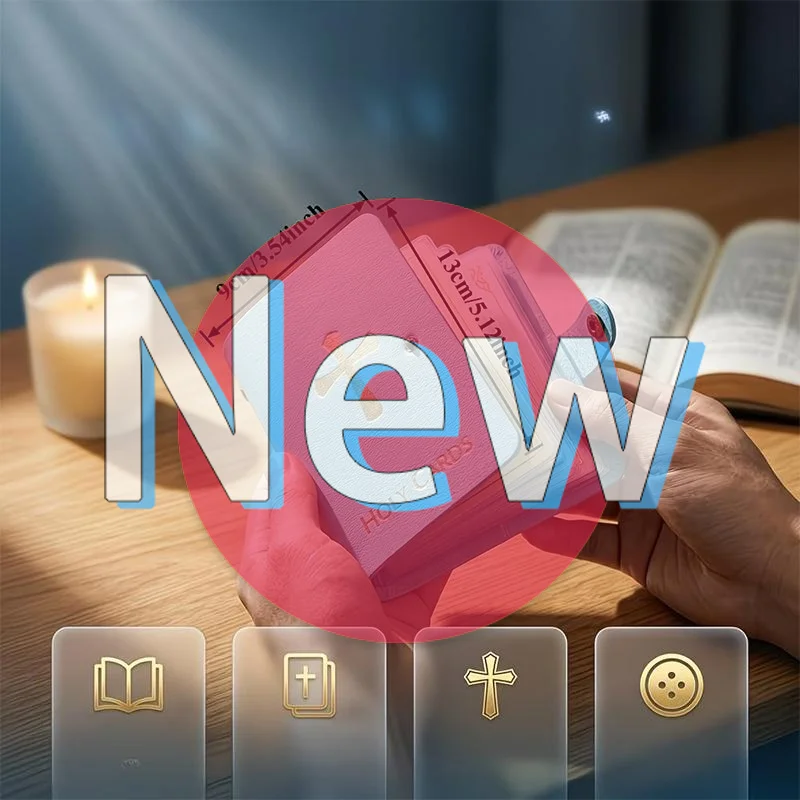 #Leather Holy Card Holder Pocket Size Prayer Card Organizer Snap Closure Lightweight for Easy Carry Travel Church Worship