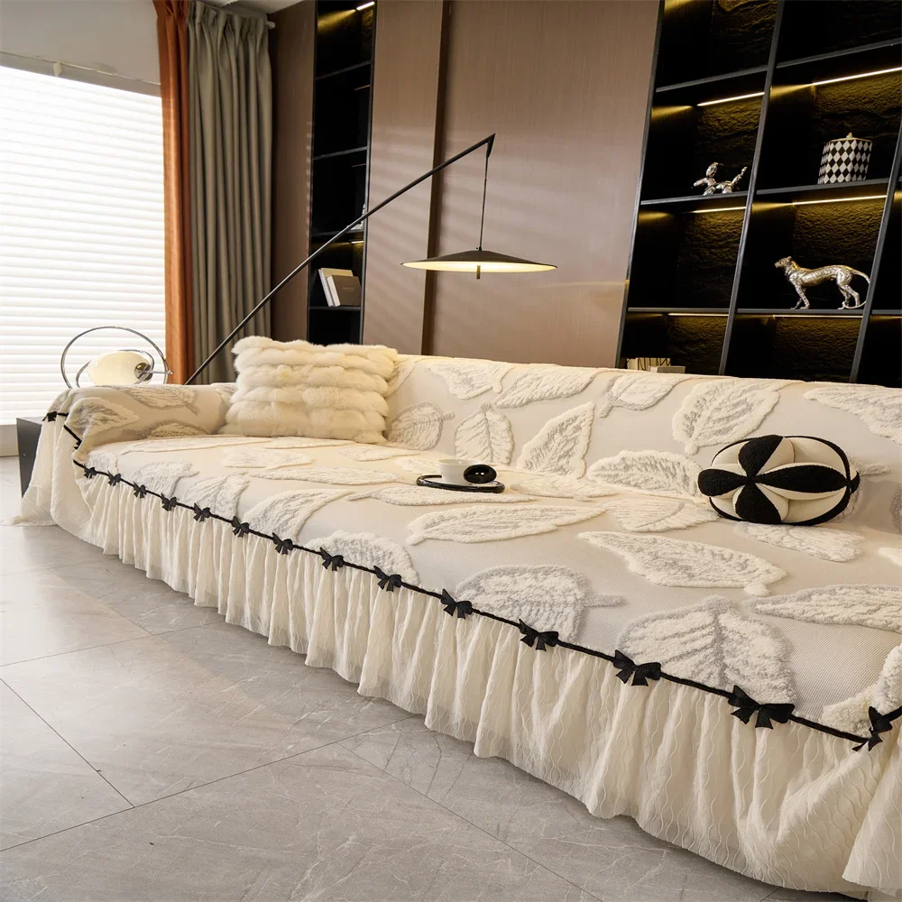 Retro French Style Light Luxury Universal Sofa Cover Non-Slip All-Season High-Quality Fabric Slipcover for Home Decor Anti-Cat