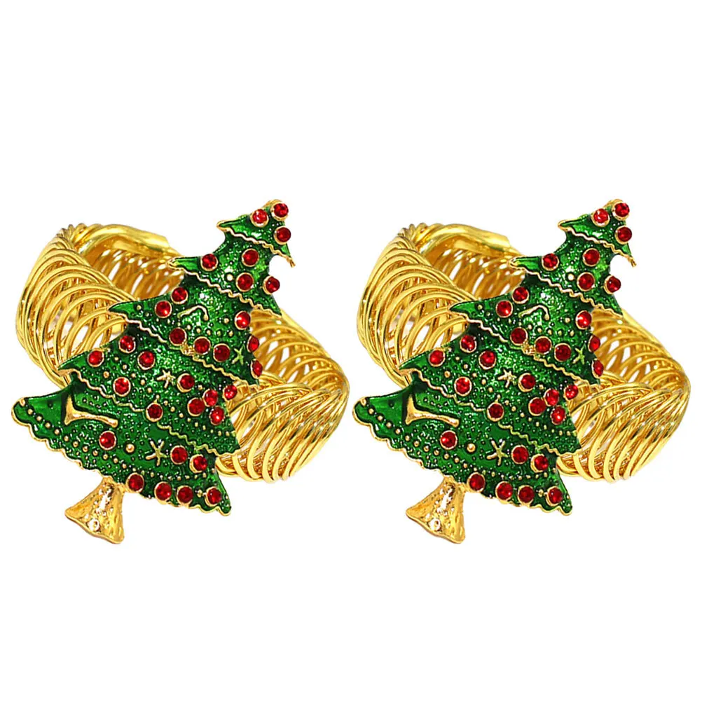 

2pcs Curtain Spring Buckle Metal Creative Christmas Tree Design Holiday Home Decor Tieback Drapery Fastener Window Holder Clamp