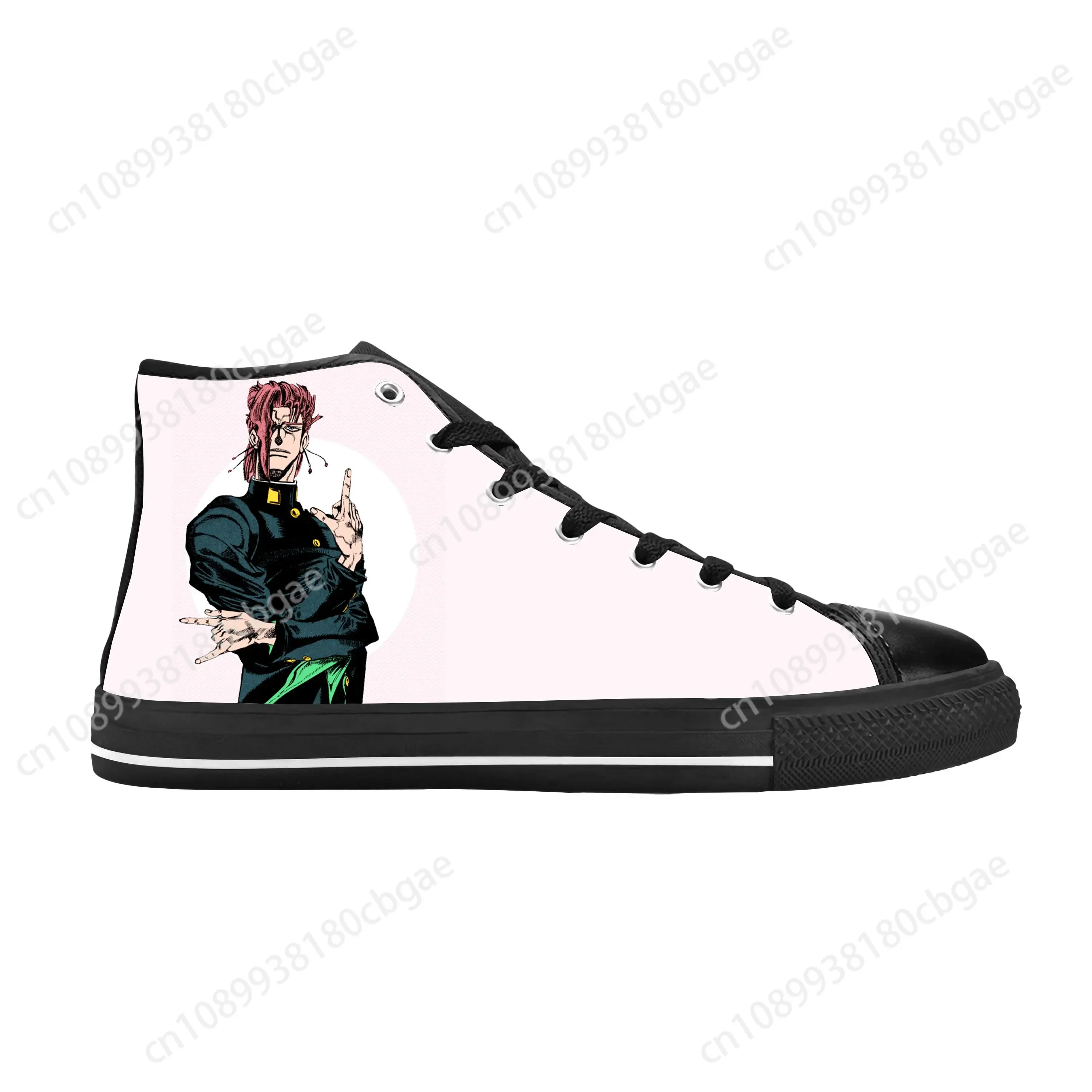 Anime Jojo Bizarre Adventure Kakyoin Noriaki Cool Casual Cloth Shoes High Top Comfortable Breathable 3D Print Men Women Sneakers