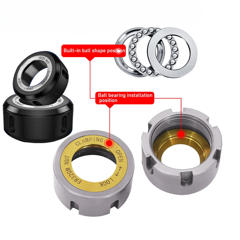 Ball Wheel Bearing Nut ER25 ER32 GM High Precision OZ25 OZ32 Nut Bearing Ball OZ ER Nut ER11 ER16 ER20 ER25 ER32 ER40