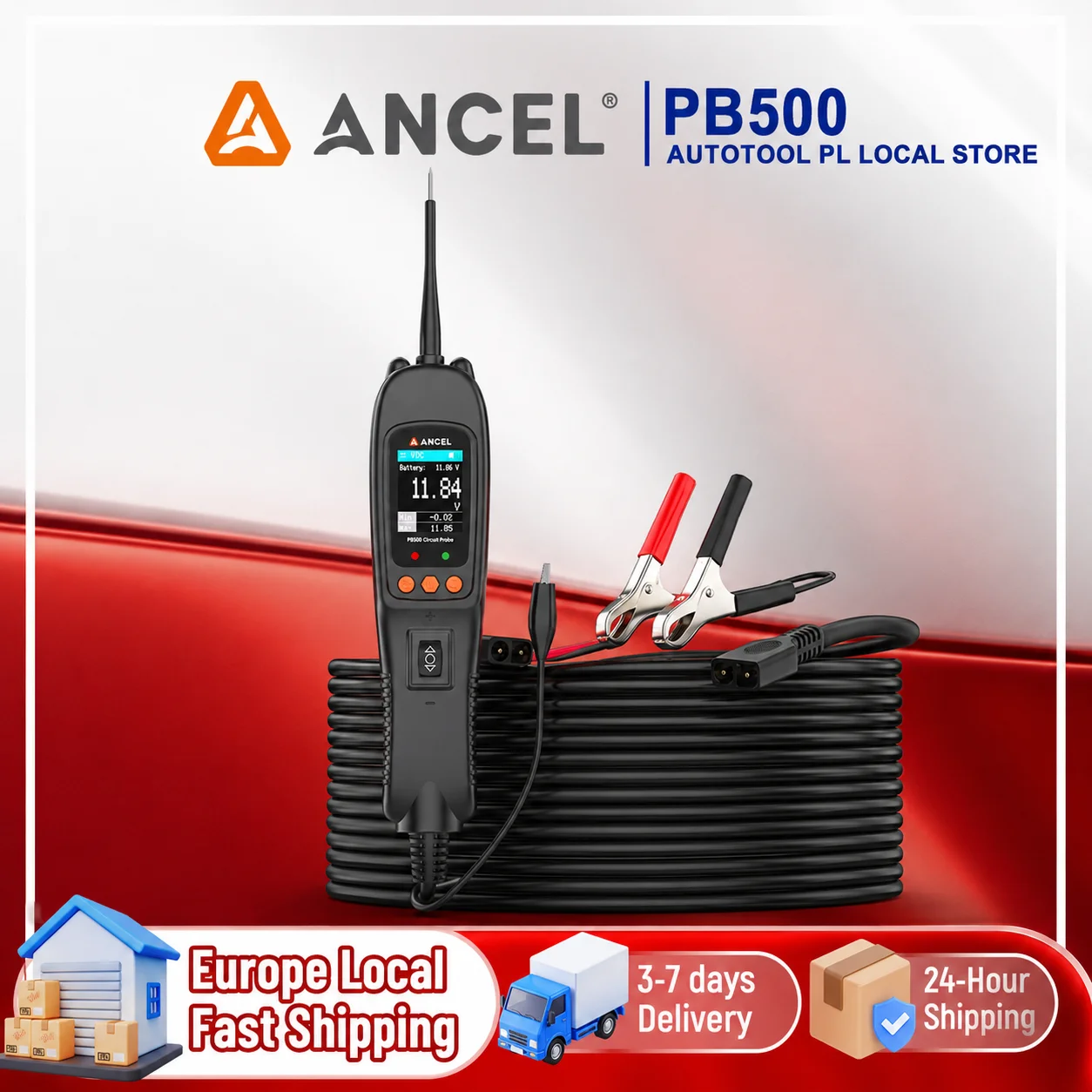 ANCEL PB500 Tester per Circuiti Elettrici Auto, Strumento Diagnostico Multimetro per Veicoli PK PS100 OS2600