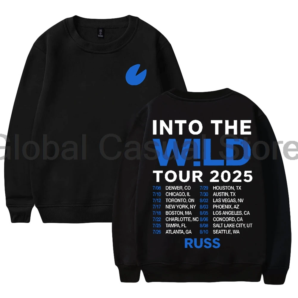 

Russ Into The Wild Tour 2025 Merch Crewneck Long Sleeve Streetwear Women Men Sweatshirt Hip Hop Clothes