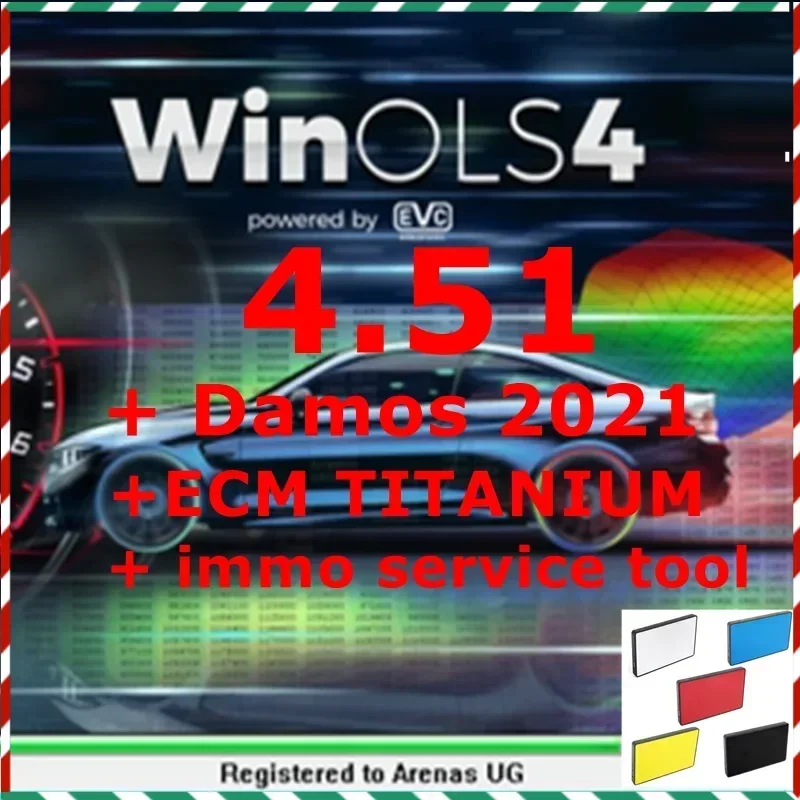 2025 HOT Selling WinOLS 4.51 With Plugins vmwar +2021 Damos +ECM TITANIUM+ immo service tool v1.2+ ECU Remapping lessons