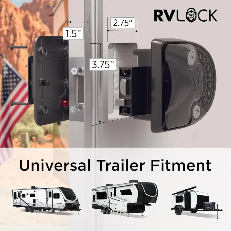 RVLOCK V4 RV Door Lock Keyless Entry Keypad, Durable Camper Door Latch, and Premium RV Lock Replacement with Patented Security T