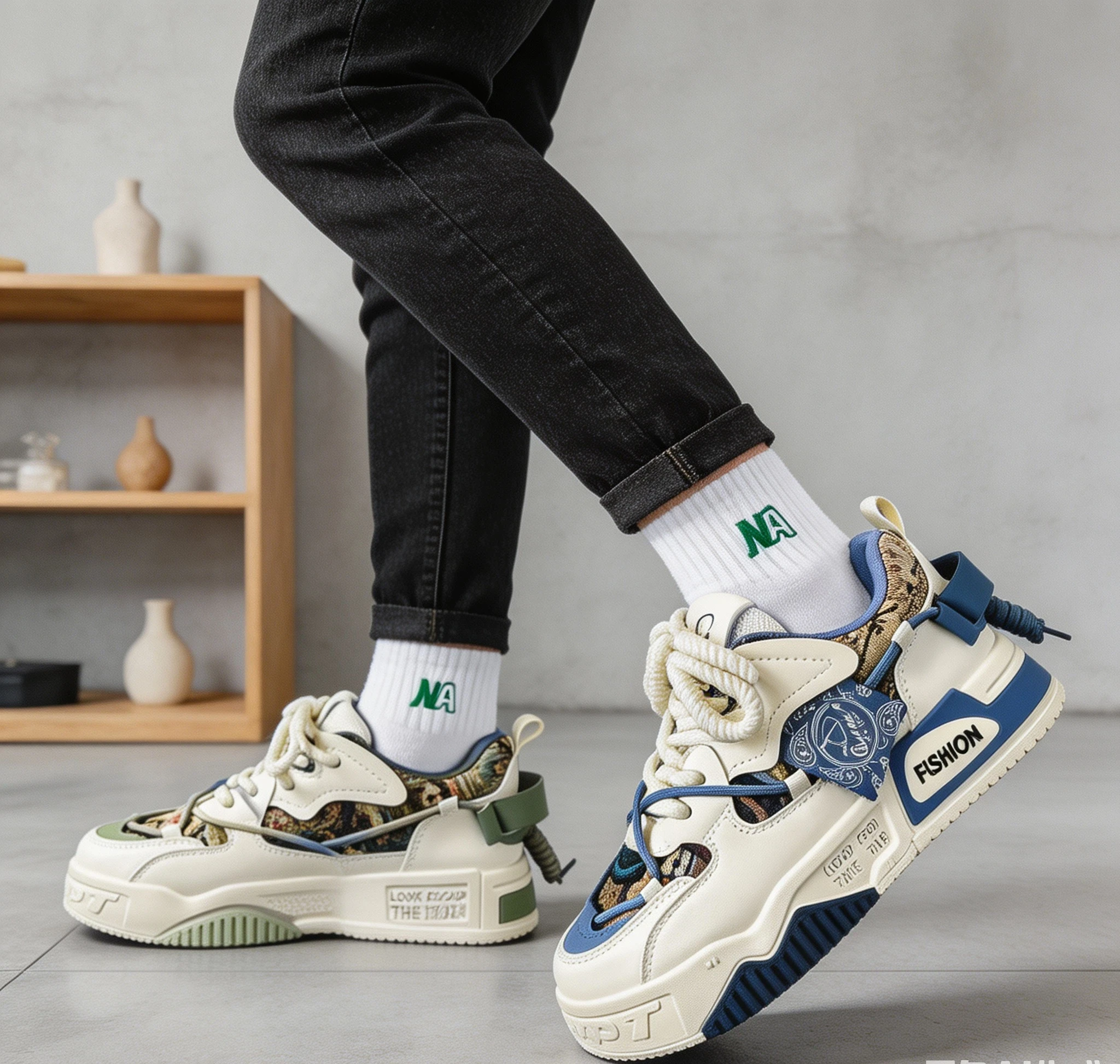 Winter Trendy Men Board Sneakers Unique Niche Design Student Versatile Thick Platform Height Boost Casual Sports Shoes