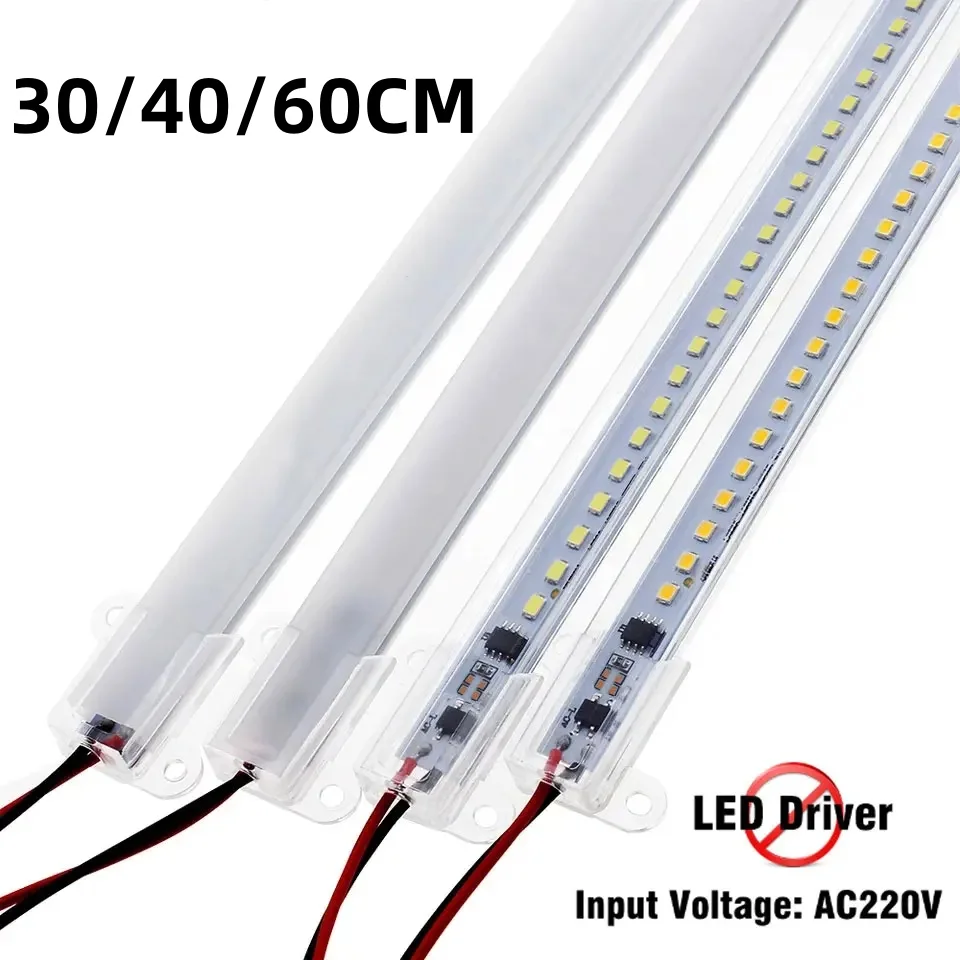 High Brightness Rigid LED Strip 6W Fluorescent Floodlight Tubular Strip for Industrial Showcase Display Light AC220V 30/40/60cm