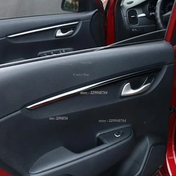 For Kia Rio 4 X-line 2018 2019 Car Styling ABS Carbon Fiber Side door handle position Strip Decoration cover Trim accessories