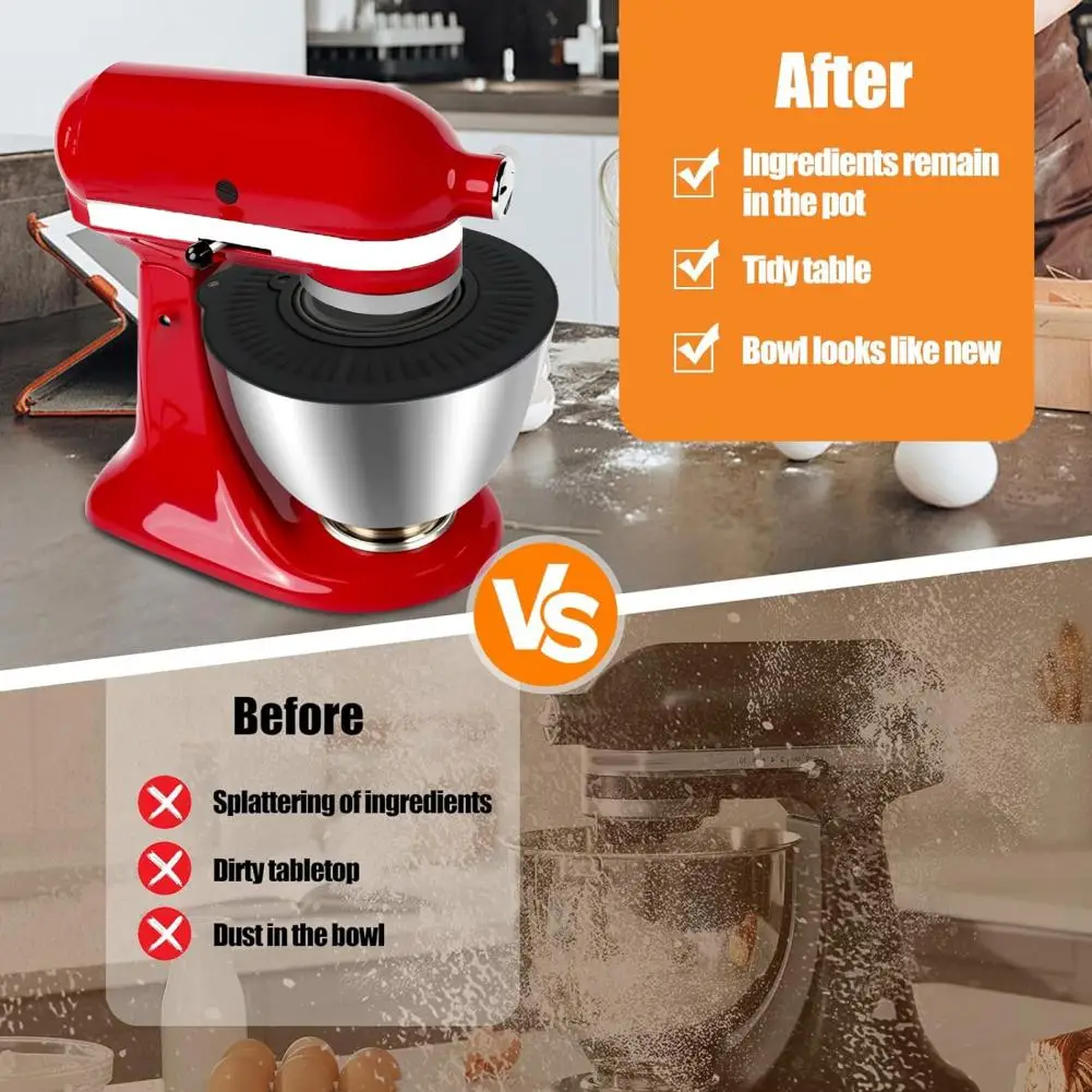 Durable Locking Splash Cover Silicone Splash Proof Cover with Sturdy Locking Mechanism Heat-resistant Hand for Kitchenaid