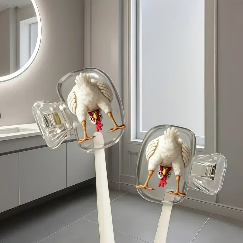 2pcs Chicken Toothbrush Head Protective Cover Bathroom Additions for Home And Business Travel Daily Use And Outdoor Travel