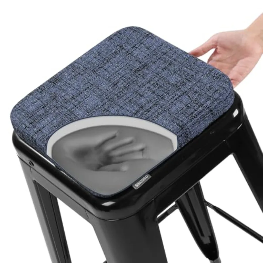

Memory Foam Bar Stool Cushion 1 Piece Modern Interwoven Style Magnetic Small Chair Pad Use for Cafe Bistro Stackable Metal Stoo