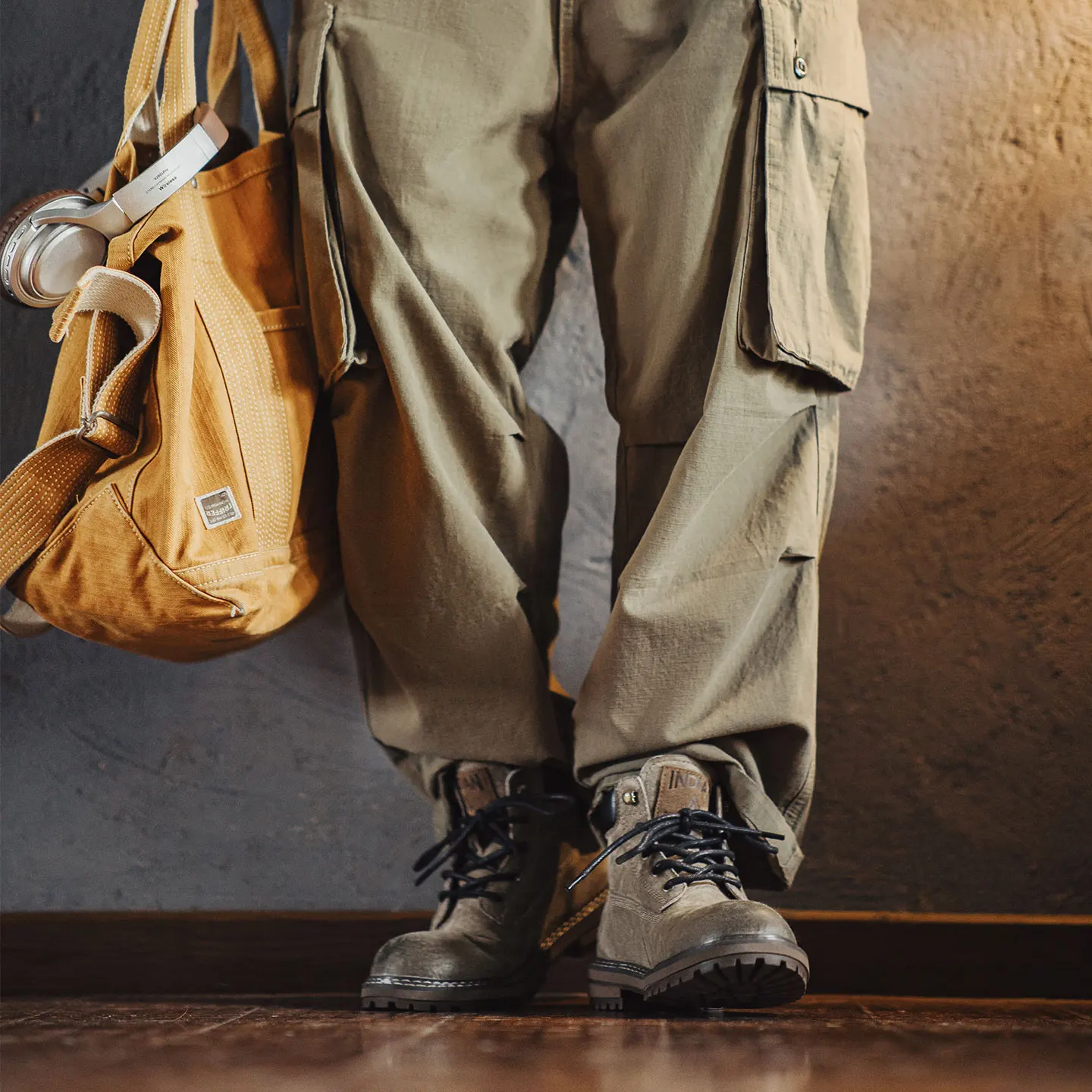 Men's Full Grain Pigskin High Top Lace-Up Work Boots