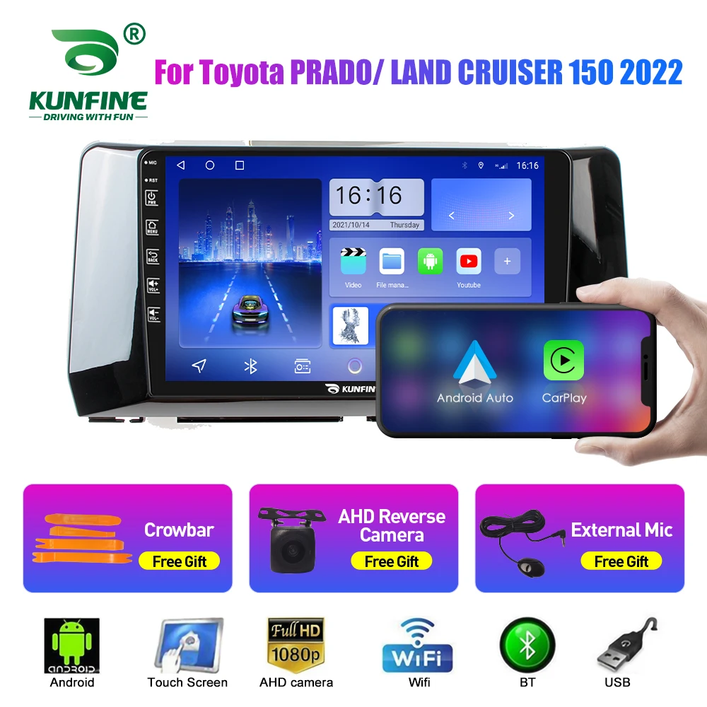 

Автомобильное радио 2Din Android для Toyota PRADO 150 2022, аудио мультимедийный плеер, Carplay, GPS-навигация, стерео, Android, авто Wi-Fi