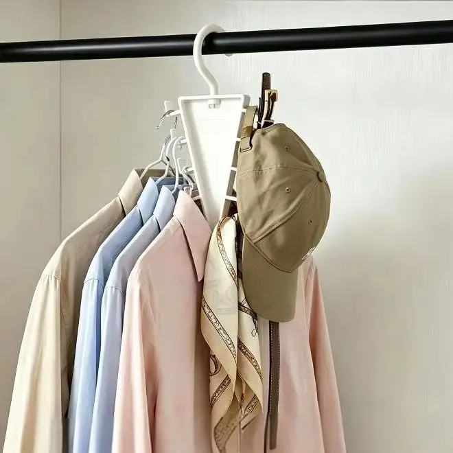 2Pcs Multifunctional Closet Hanger With Multiple Hooks For Scarf Belt Tie Hat Storage Perfect For Bedroom Wardrobe Space Saving view 5