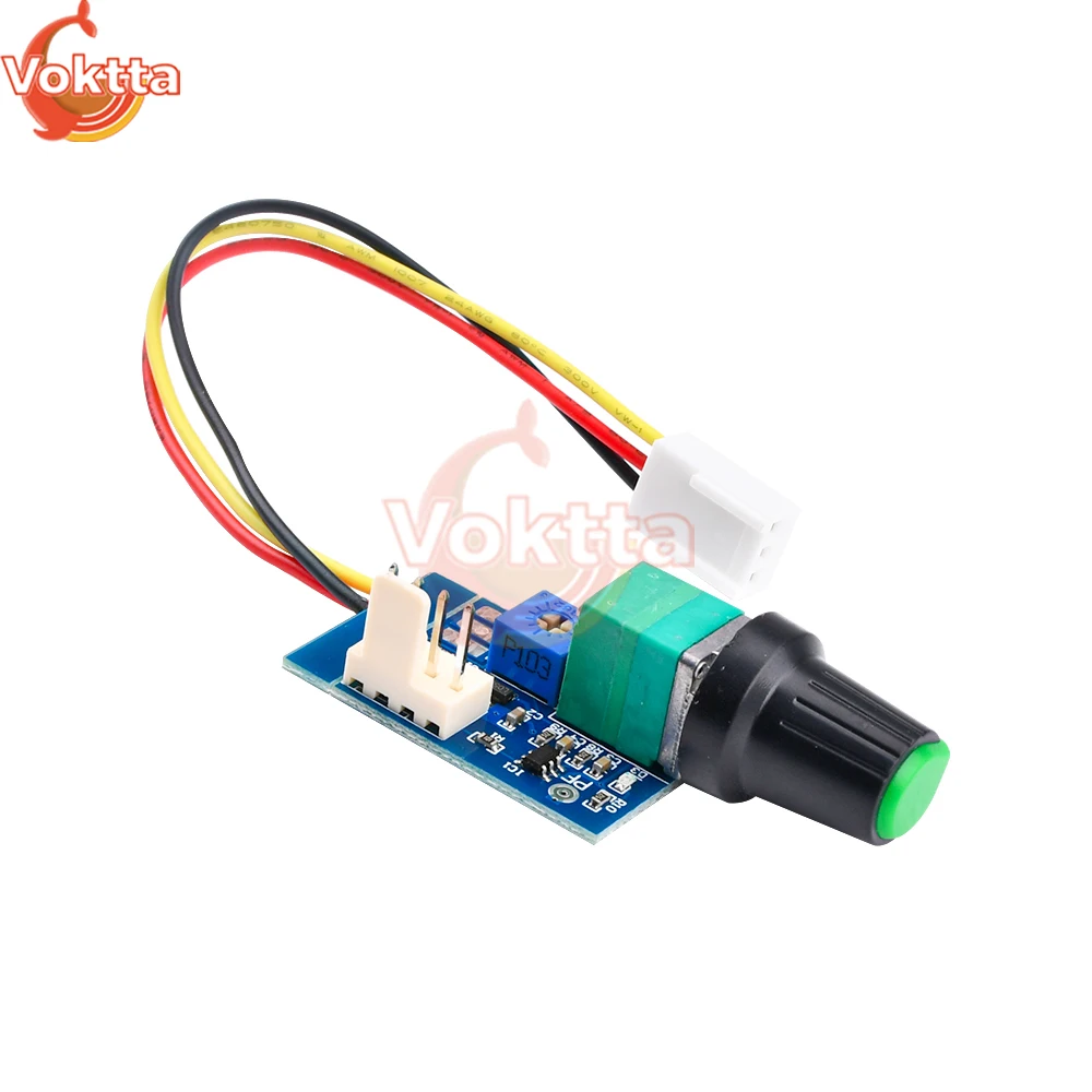 DC 12V PWM Motor Speed Controller Manual Four-Wire Adjustable Switch PWM Fan Governor With Knob Switch 3P Plug