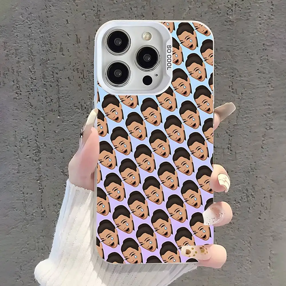 حافظة هاتف مضحكة K-Kim K-KardashianS لهاتف iPhone 17,16,15,14,13,12,11,Pro,XS,Max,Plus,Mini,SE غطاء مقاوم للصدمات من الحلوى البيضاء غير اللامعة