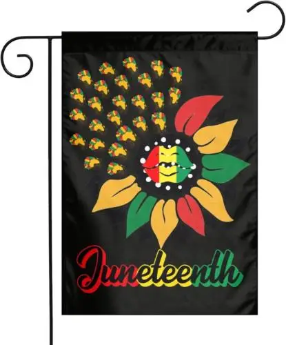 Juneteenth Sunflower Black History African American Garden Flag Perfect Decorati