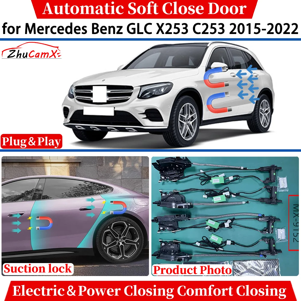 

for Mercedes Benz GLC X253 C253 2015-2022 Automatic Soft Close Door Electric Power Comfort Closing Suction lock Quiet System