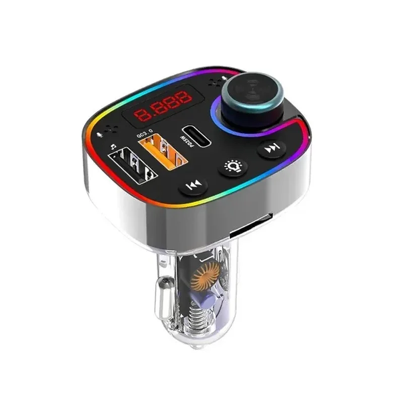 T6S Car Mobile Phone Charger PD Fast Charging Car 5.3 Bluetooth Car Adapter with Dual USB Charging Car Charger MP3 Player