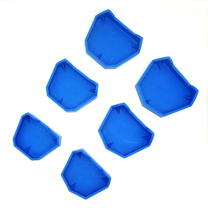 Afdruk Trays Basis Mallen Set Voor Lab Gips Model Gegoten Trimmen Model Basis Voormalige Blauwe Silicagel 6 Stuk