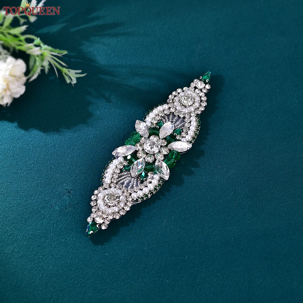 TOPQUEEN TOPQUEEN المرأة قصيرة اليدوية حجر الراين حزام أنيق ثوب مسائي ملحق فستان الزفاف وشاح وصيفه الشرف هدية S159