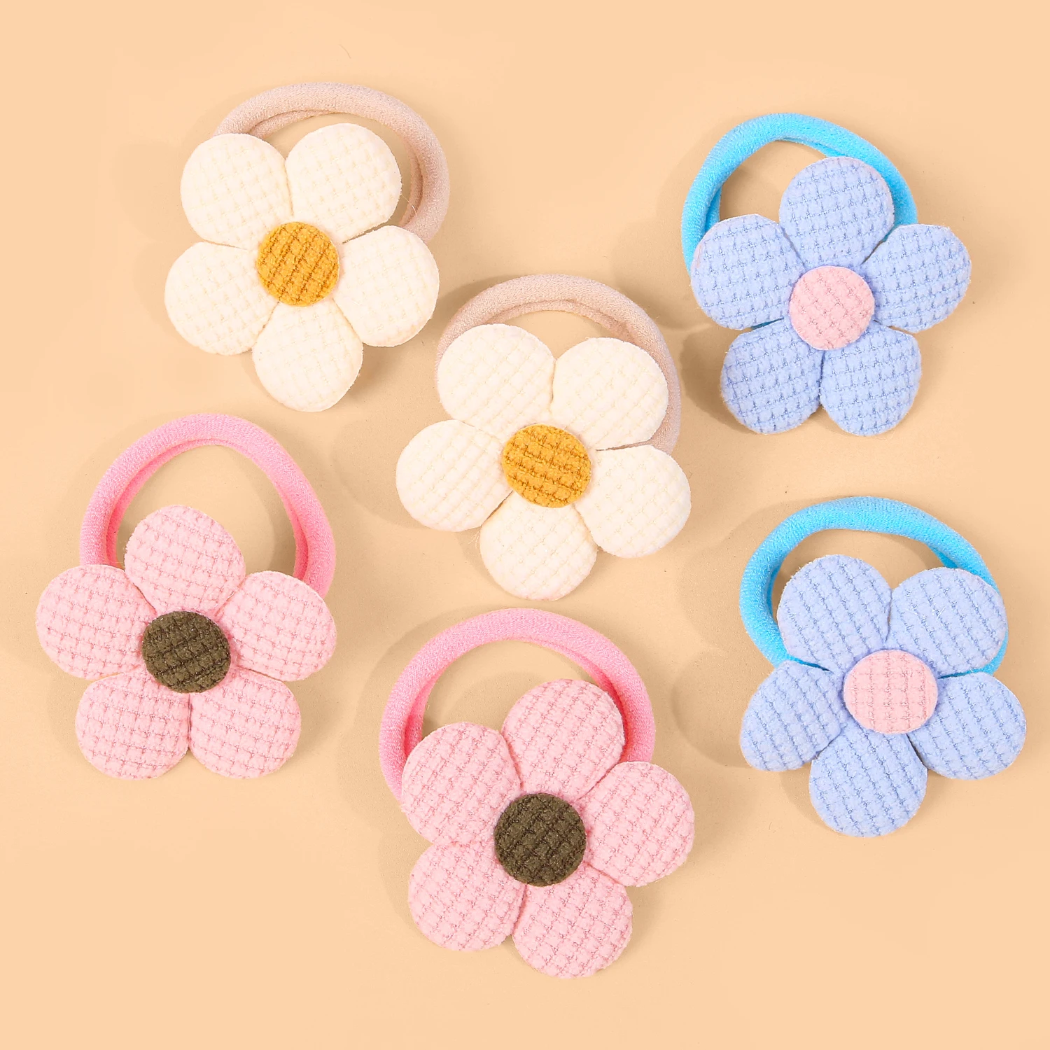 6/12/24 шт., нейлоновая эластичная лента для волос с цветочным принтом для девочек, милая цветная веревка для волос Morandi для детей, аксессуары для волос