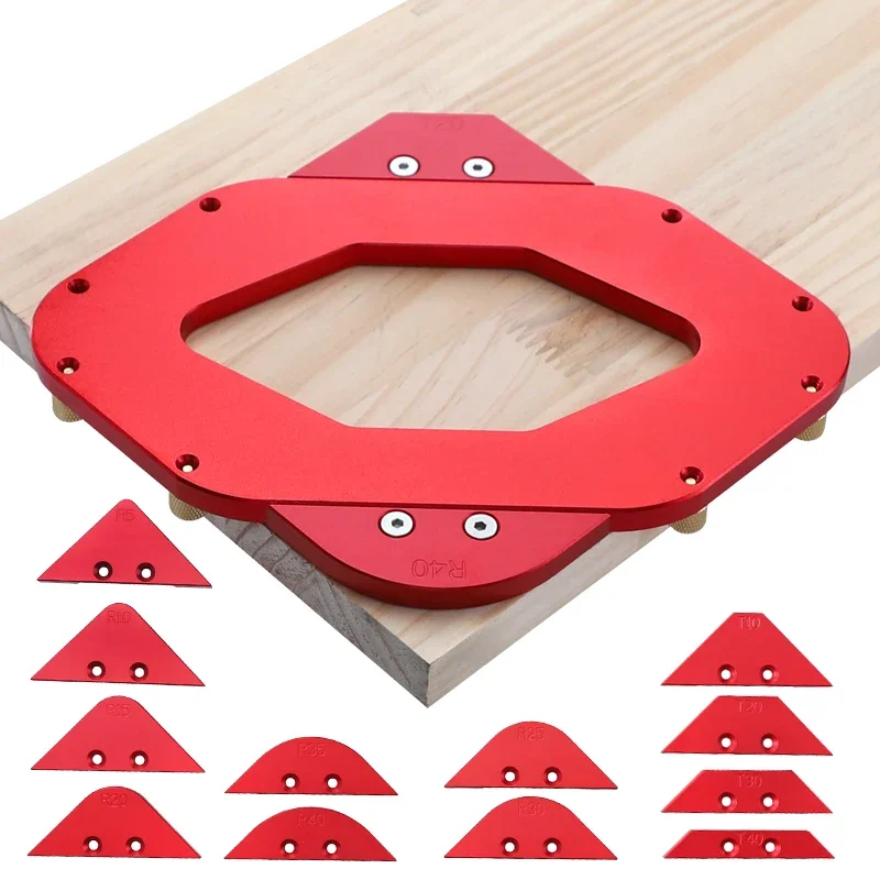 Router Table Corner Radius Jig Template Set, Rounded & Chamfer Profile Guide for Trimming Machine, Woodworking Edge Routing Tool
